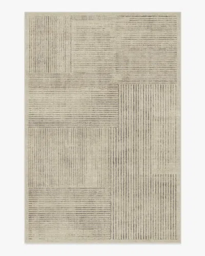 Ruggable Linear Oasis Stone Grey Flatwoven Rug In Brown
