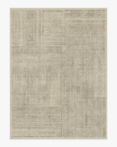 Ruggable Linear Oasis Stone Grey Flatwoven Rug In Animal Print