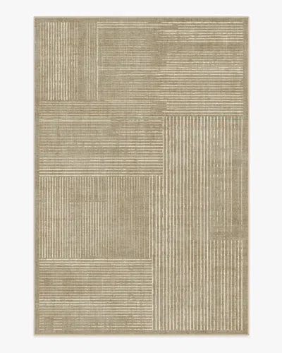 Ruggable Linear Oasis Warm Taupe Flatwoven Rug In Brown