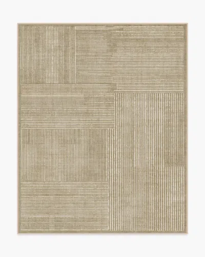 Ruggable Linear Oasis Warm Taupe Flatwoven Rug In Brown