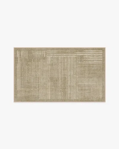 Ruggable Linear Oasis Warm Taupe Flatwoven Rug In Brown