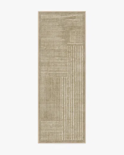 Ruggable Linear Oasis Warm Taupe Flatwoven Rug In Brown