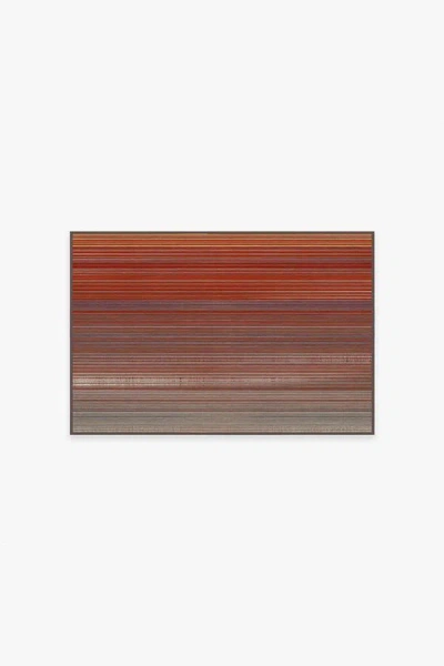 Ruggable Linear Striped Multicolor Flatwoven Rug In Brown