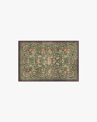 Ruggable Lodden Soft Evergreen & Gold Flatwoven Rug By Morris & Co. In Multi
