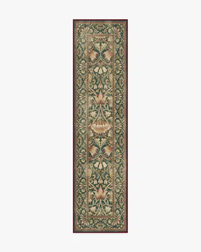 Ruggable Lodden Soft Evergreen & Gold Flatwoven Rug By Morris & Co. In Multi