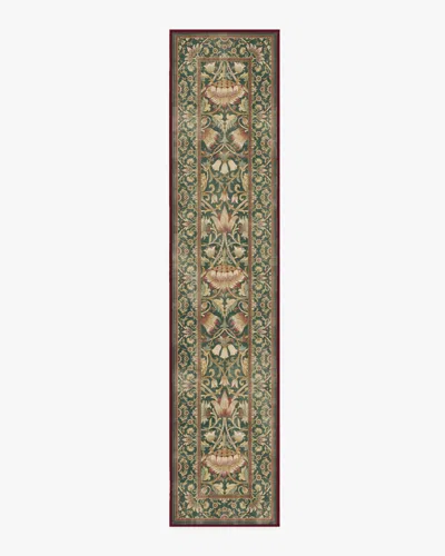 Ruggable Lodden Soft Evergreen & Gold Flatwoven Rug By Morris & Co. In Multi