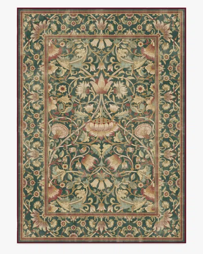 Ruggable Lodden Soft Evergreen & Gold Flatwoven Rug By Morris & Co. In Multi