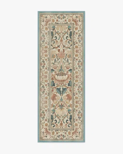 Ruggable Lodden Soft Rose & Teal Flatwoven Rug By Morris & Co. In Multi