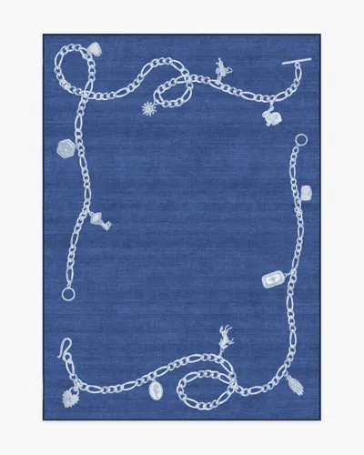 Ruggable M&e Charms Midnight Blue Flatwoven Rug By Humberto Leon