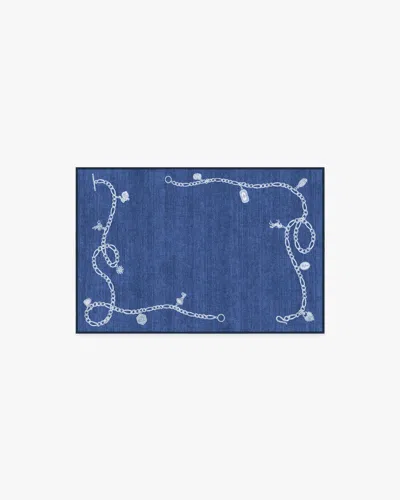 Ruggable M&e Charms Midnight Blue Flatwoven Rug By Humberto Leon