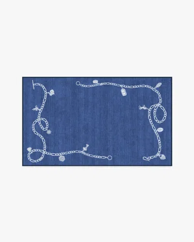 Ruggable M&e Charms Midnight Blue Flatwoven Rug By Humberto Leon