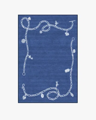 Ruggable M&e Charms Midnight Blue Flatwoven Rug By Humberto Leon