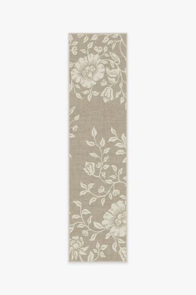 Ruggable Mallow Flower Natural Stone Flatwoven Rug By Morris & Co. In Brown