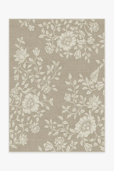 Ruggable Mallow Flower Natural Stone Flatwoven Rug By Morris & Co. In Multi
