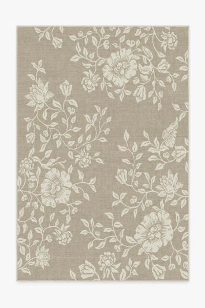 Ruggable Mallow Flower Natural Stone Flatwoven Rug By Morris & Co. In Multi