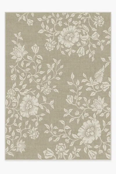 Ruggable Mallow Flower Natural Stone Flatwoven Rug By Morris & Co. In Multi