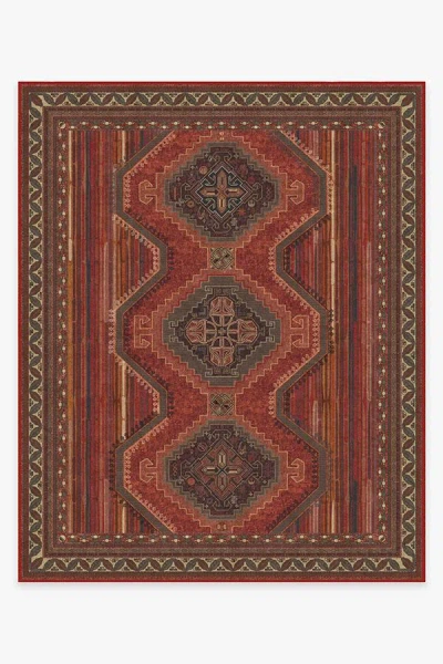 Ruggable Mandalore Scarlet Red Flatwoven Rug In Brown