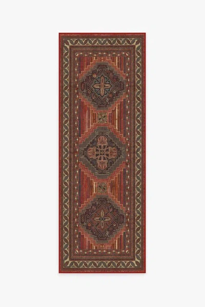 Ruggable Mandalore Scarlet Red Flatwoven Rug In Brown