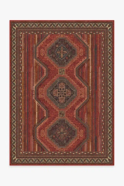 Ruggable Mandalore Scarlet Red Flatwoven Rug In Brown