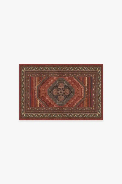 Ruggable Mandalore Scarlet Red Flatwoven Rug In Brown