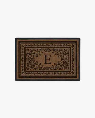 Ruggable Manor Monogram Washable Doormat In Brown