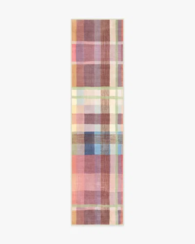 Ruggable Margot Plaid Berry Multicolor Outdoor Rug In Pink