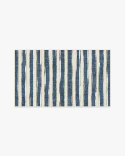 Ruggable Marin Slate Blue & Neutral Flatwoven Rug In Brown