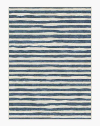 Ruggable Marin Slate Blue & Neutral Flatwoven Rug In Animal Print