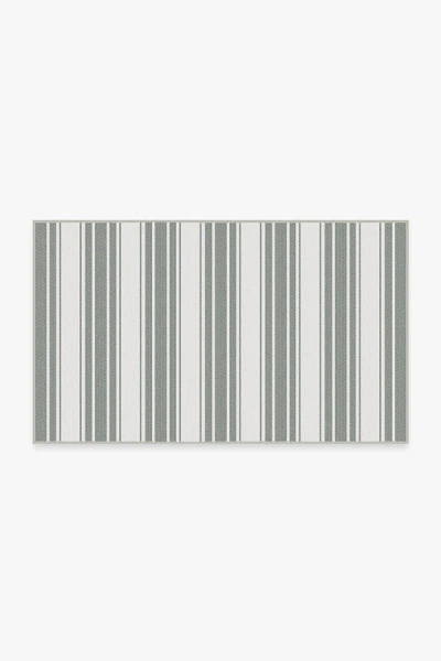 Ruggable Marina Stripe Grey Outdoor Rug In Green