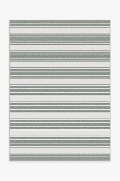 Ruggable Marina Stripe Grey Outdoor Rug In Green