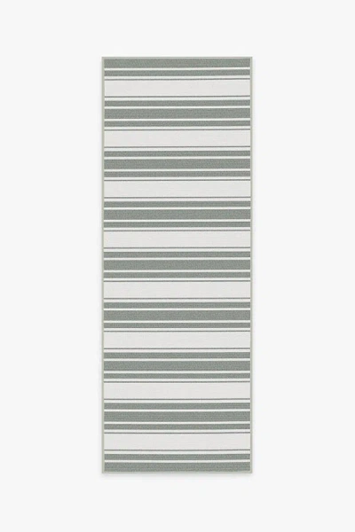 Ruggable Marina Stripe Grey Outdoor Rug In Green