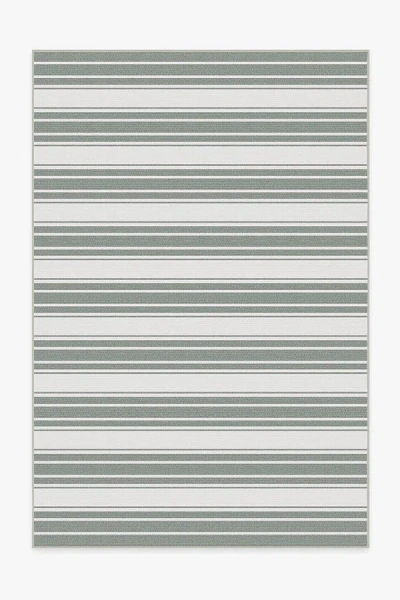 Ruggable Marina Stripe Grey Outdoor Rug In Green