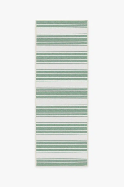 Ruggable Marina Stripe Sage Green Outdoor Rug In Multi