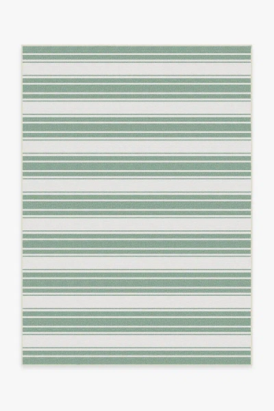 Ruggable Marina Stripe Sage Green Outdoor Rug In Multi