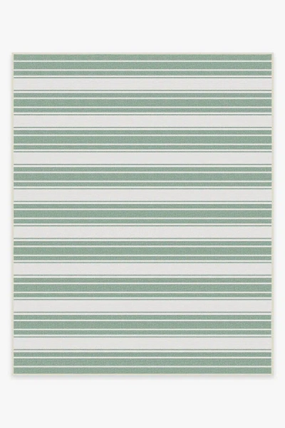 Ruggable Marina Stripe Sage Green Outdoor Rug In Multi