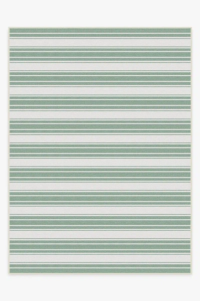 Ruggable Marina Stripe Sage Green Outdoor Rug In Multi