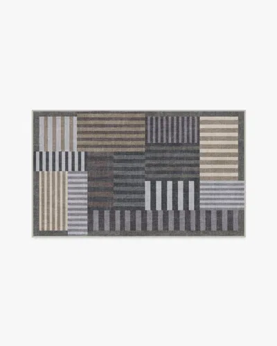 Ruggable Maritime Grey Flatwoven Rug In Black