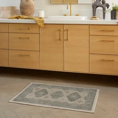 Ruggable Maxine Natural Sage Washable 2-piece Rug And Pad System In Brown