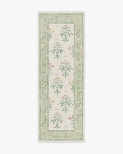 Ruggable Meadow Sweet Ivory & Green Flatwoven Rug By Morris & Co. In Multi