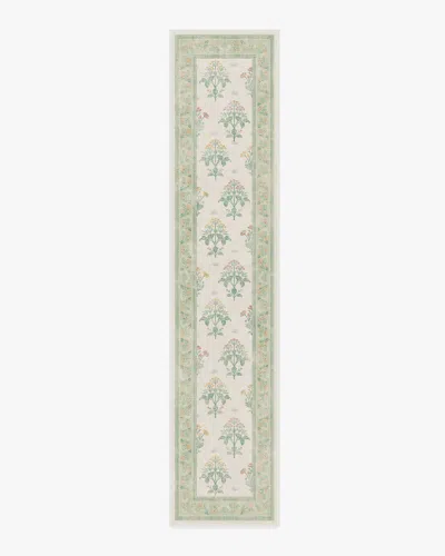 Ruggable Meadow Sweet Ivory & Green Flatwoven Rug By Morris & Co. In Multi
