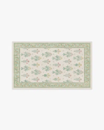 Ruggable Meadow Sweet Ivory & Green Flatwoven Rug By Morris & Co. In Multi
