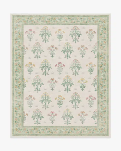 Ruggable Meadow Sweet Ivory & Green Flatwoven Rug By Morris & Co.