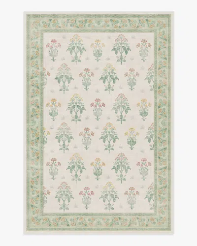 Ruggable Meadow Sweet Ivory & Green Flatwoven Rug By Morris & Co.