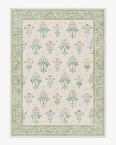 Ruggable Meadow Sweet Ivory & Green Flatwoven Rug By Morris & Co.