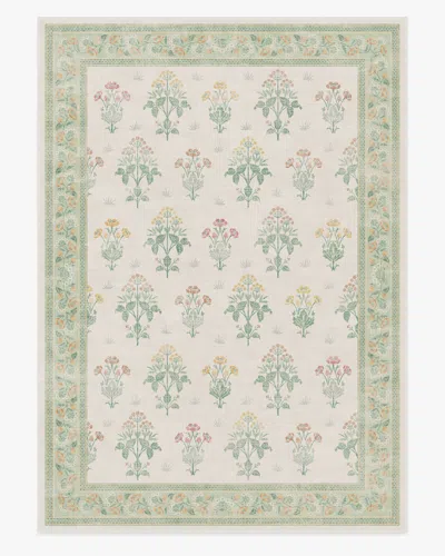 Ruggable Meadow Sweet Ivory & Green Flatwoven Rug By Morris & Co.