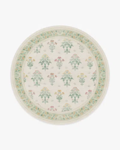Ruggable Meadow Sweet Ivory & Green Flatwoven Rug By Morris & Co.