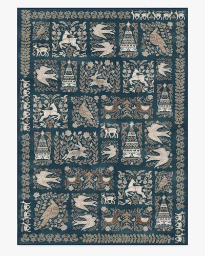 Ruggable Merriweather Navy & Gold Flatwoven Rug In Blue