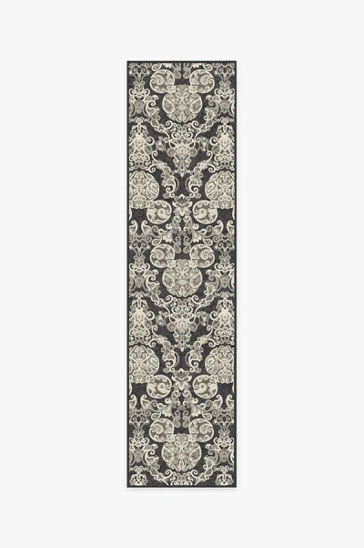 Ruggable Mickey Damask Charcoal Flatwoven Rug In Black