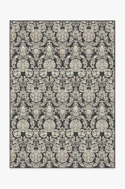 Ruggable Mickey Damask Charcoal Flatwoven Rug In Black