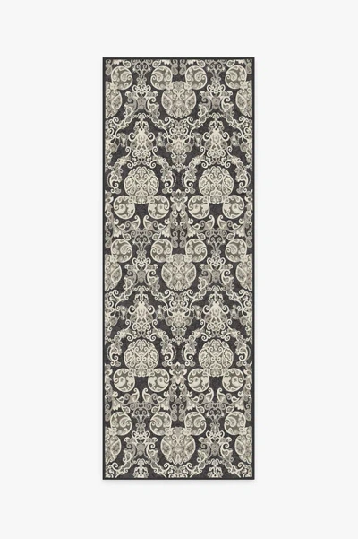 Ruggable Mickey Damask Charcoal Flatwoven Rug In Black